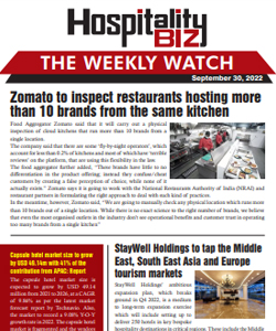 Hospitality Biz Weekly Newsletter issued dated 30.09.2022