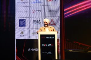 Mr Mandeep Lamba, President (South Asia), HVS ANAROCK addressing the audience at HOPE 2023.JPG