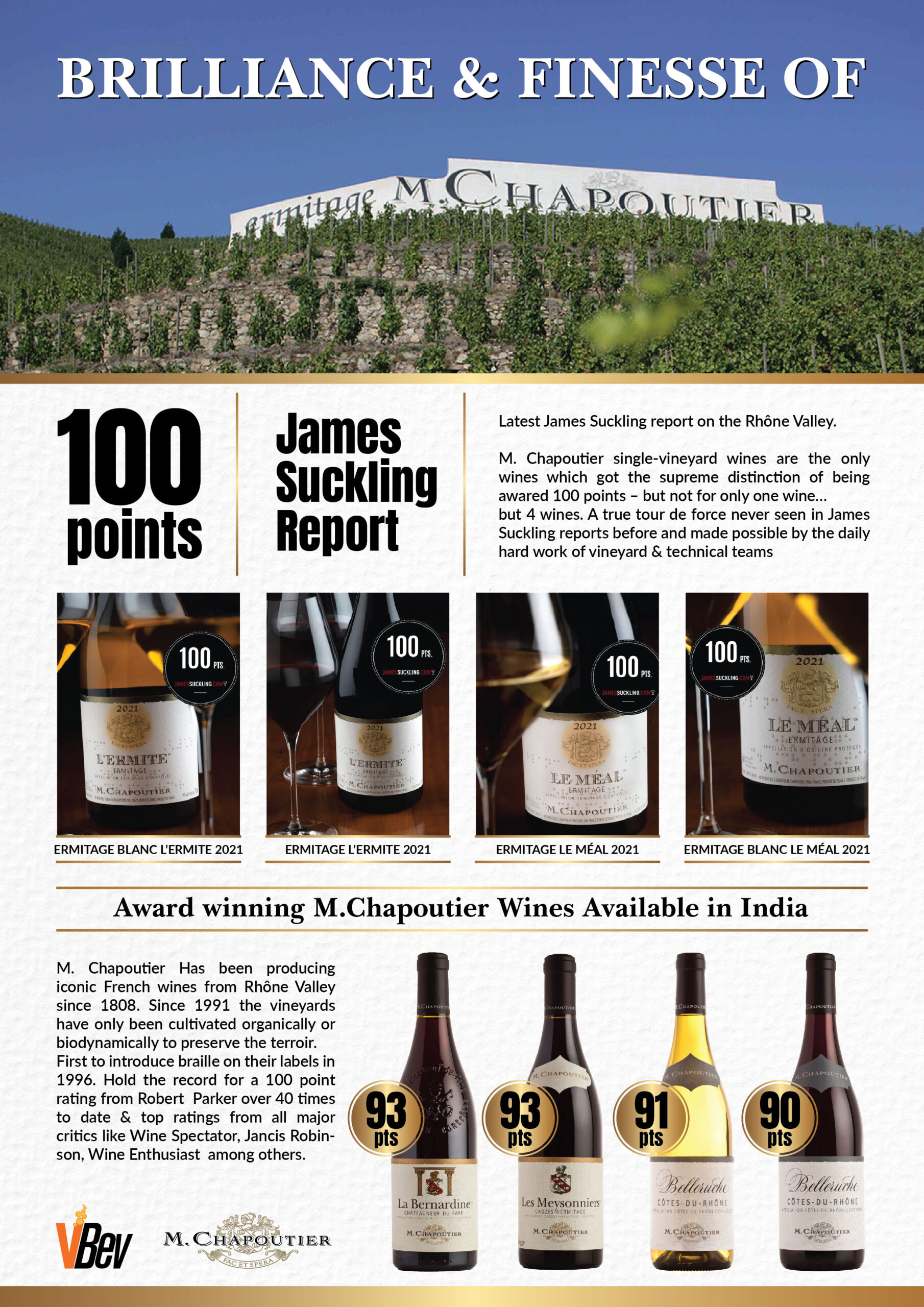 M. Chapoutier Scores Historic 100-Point Wines in James Suckling Report, Expands Distribution to India