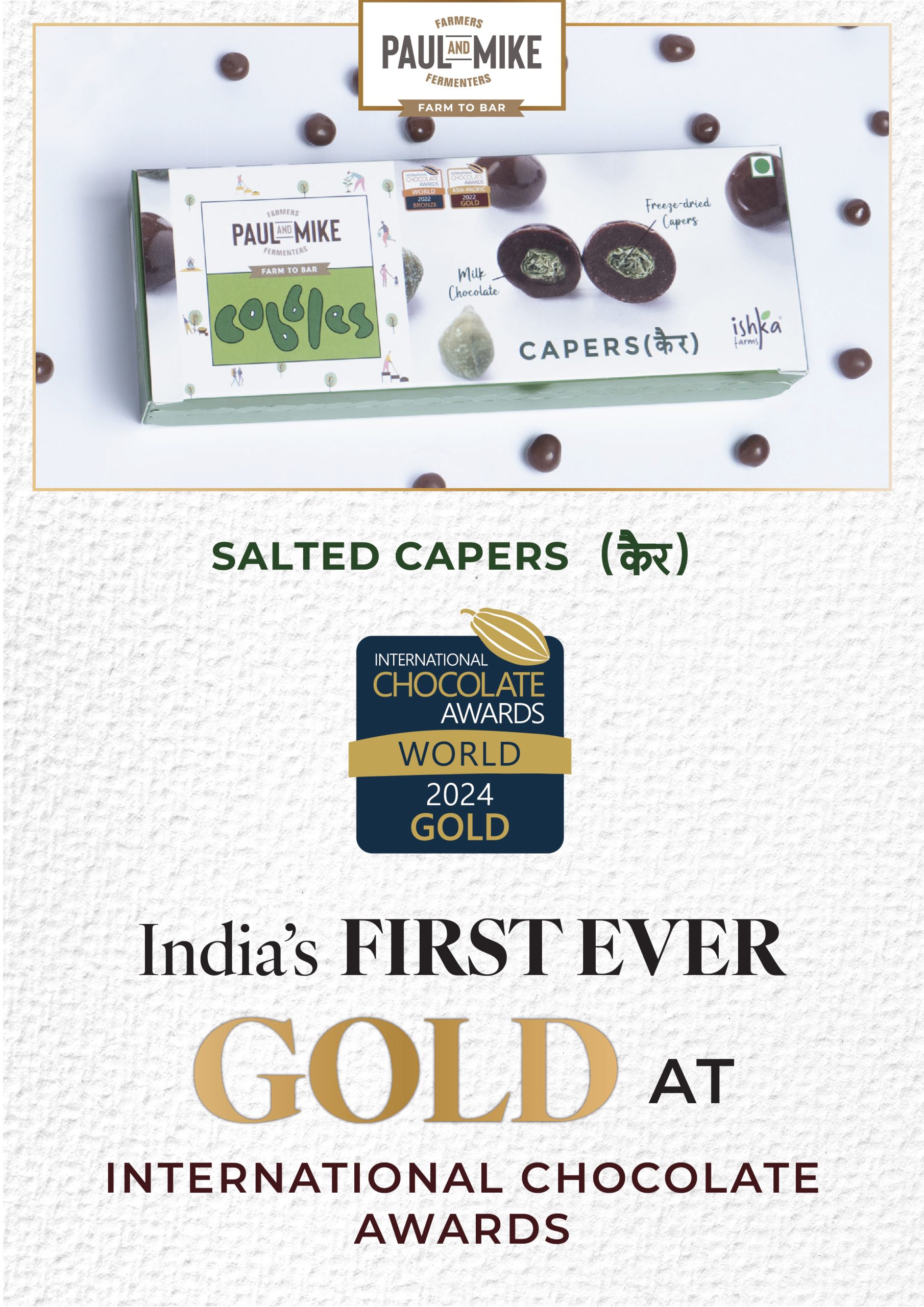 Indian Chocolate Brand Paul & Mike Creates History: Secures First Gold at the International Chocolate Awards